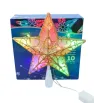 Estrella Punta de Árbol Dorada 10 LED Luz Multicolor 23cm L573147 | Navicolors