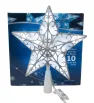 Estrella Punta de Árbol Plateada 10 LED Luz Blanca 23cm L573162 | Navicolors