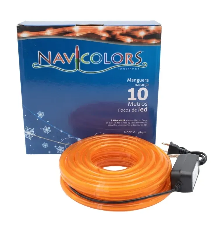 Manguera LED Navideña 10m Luz Naranja Cable Naranja L582502 | Navicolors