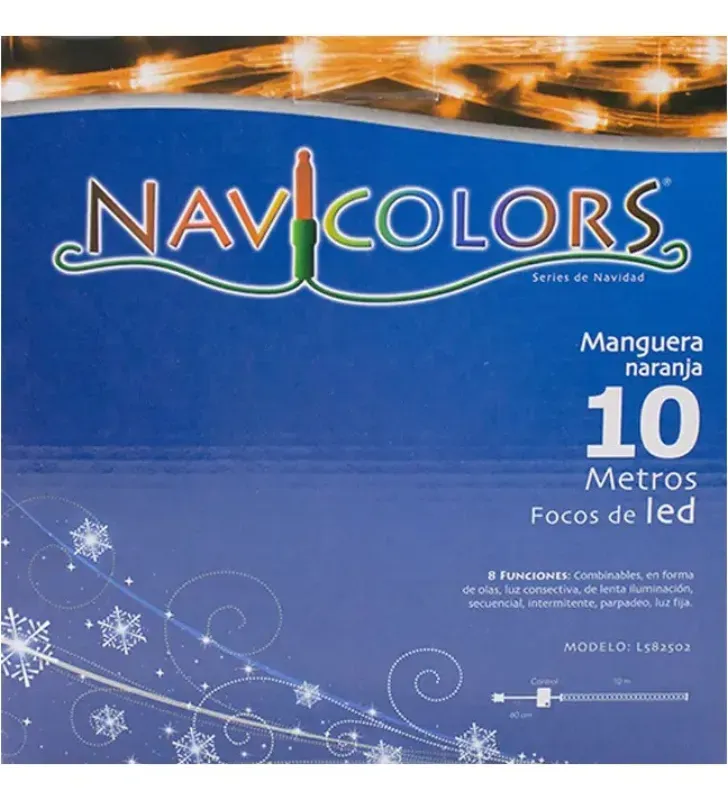 Manguera LED Navideña 10m Luz Naranja Cable Naranja L582502 | Navicolors