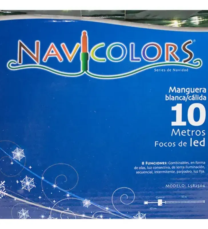 Manguera LED Navideña 10m Luz Blanca/Cálida Transparente L582504 | Navicolors