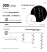 Cascada 300 LED Luz Blanca con Destellos 6m Cable Transparente L582453 | Navicolors