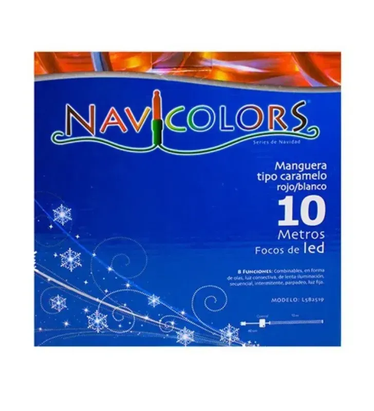 Manguera LED Navideña 10m Tipo Caramelo Rojo/Blanco L582519 | Navicolors