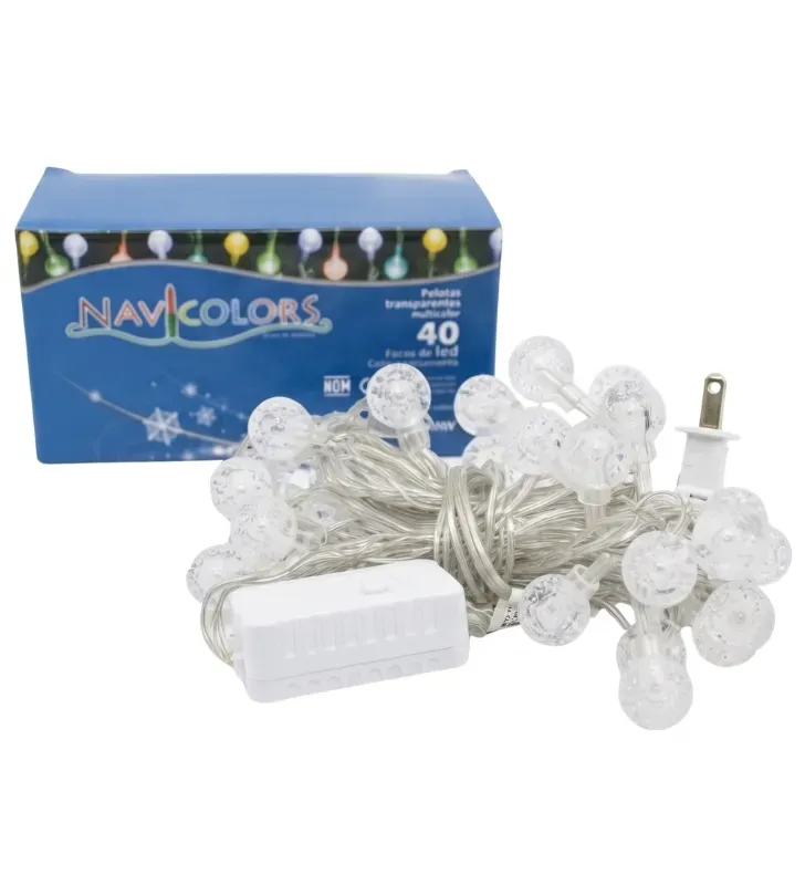 Serie 40 Pelotas Transparentes Burbuja LED Multicolor L582525 | Navicolors