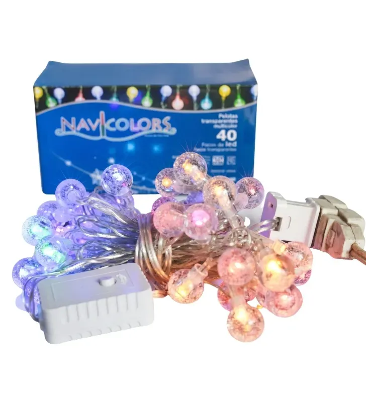 Serie 40 Pelotas Transparentes Burbuja LED Multicolor L582525 | Navicolors