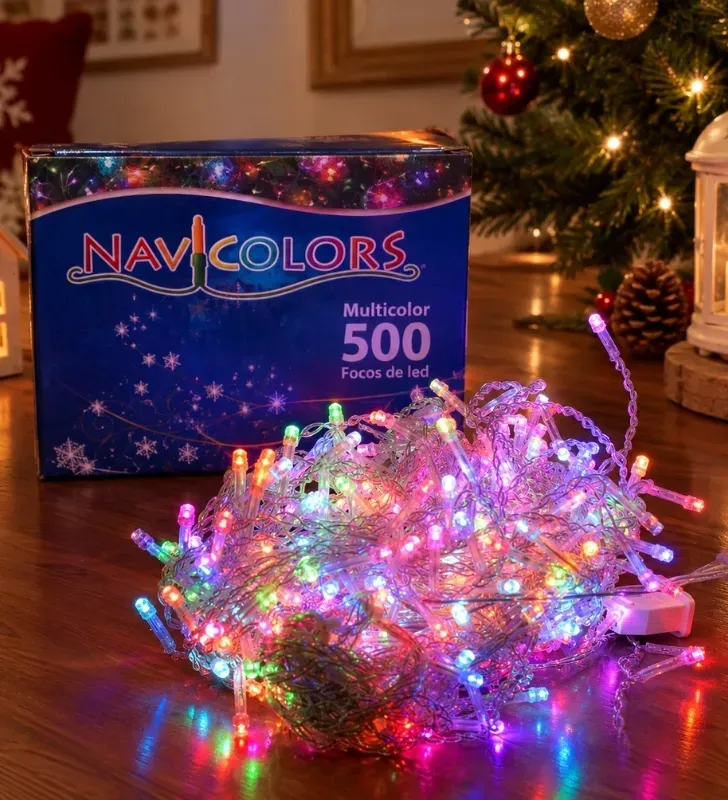 Cascada 300 LED Multicolor con Destello 6m Cable Transparente L582452 | Navicolors