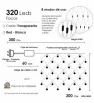 Red 320 LED Luz Blanca Cable Transparente 2.40m x 2m L582506 | Navicolors