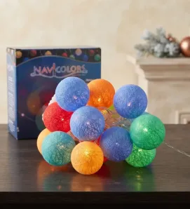 Serie 20 Pelotas de Colores LED Textura Hilo 4m L573144 | Navicolors