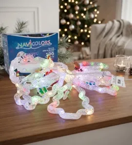 Cascada 100 LED Multicolor Figuras Árbol Navidad 3m L582491 | Navicolors