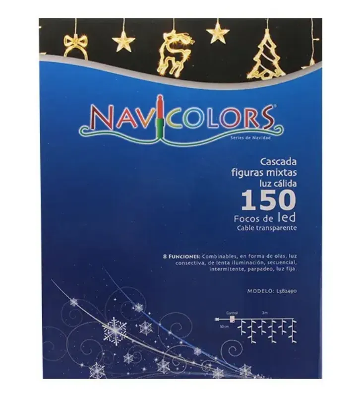 Cascada 150 LED Luz Cálida Figuras Mixtas 3m L582490 | Navicolors