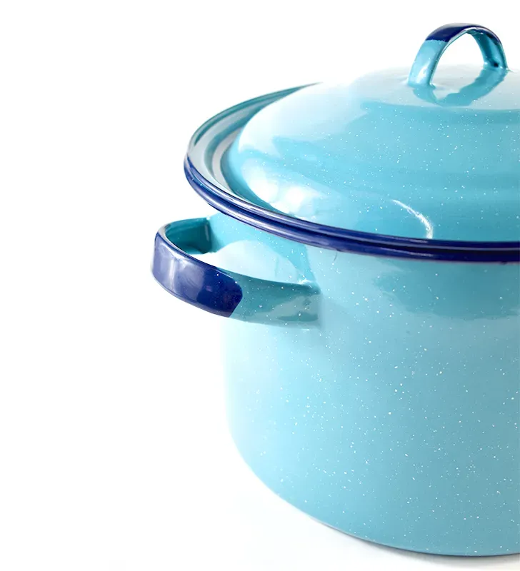 Olla Recta Cinsa 24 cm 7.7 L Azul Turquesa con Tapa y Orejas