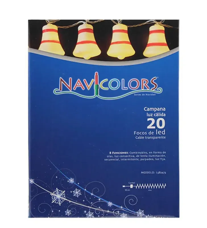 Serie 20 LED Campanas Navideñas Luz Cálida 4.5m L582473 | Navicolors