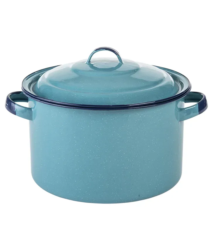 Olla Recta Cinsa 24 cm 7.7 L Azul Turquesa con Tapa y Orejas