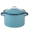 Olla Recta Cinsa 24 cm 7.7 L Azul Turquesa con Tapa y Orejas