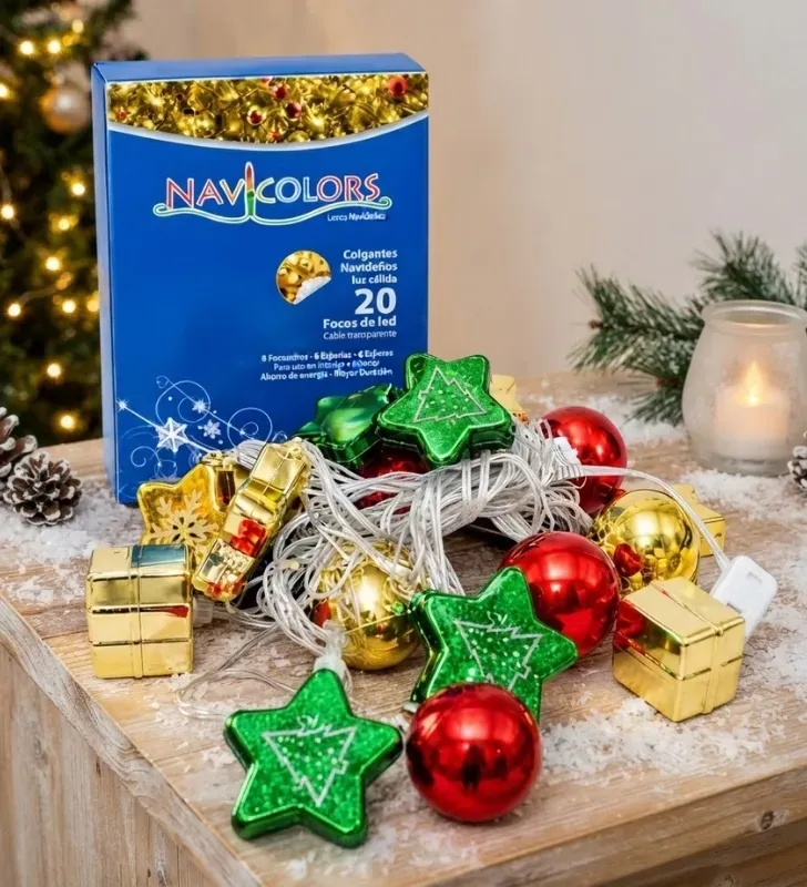Serie 20 LED Colgantes Navideños Luz Cálida 4m L582478 | Navicolors