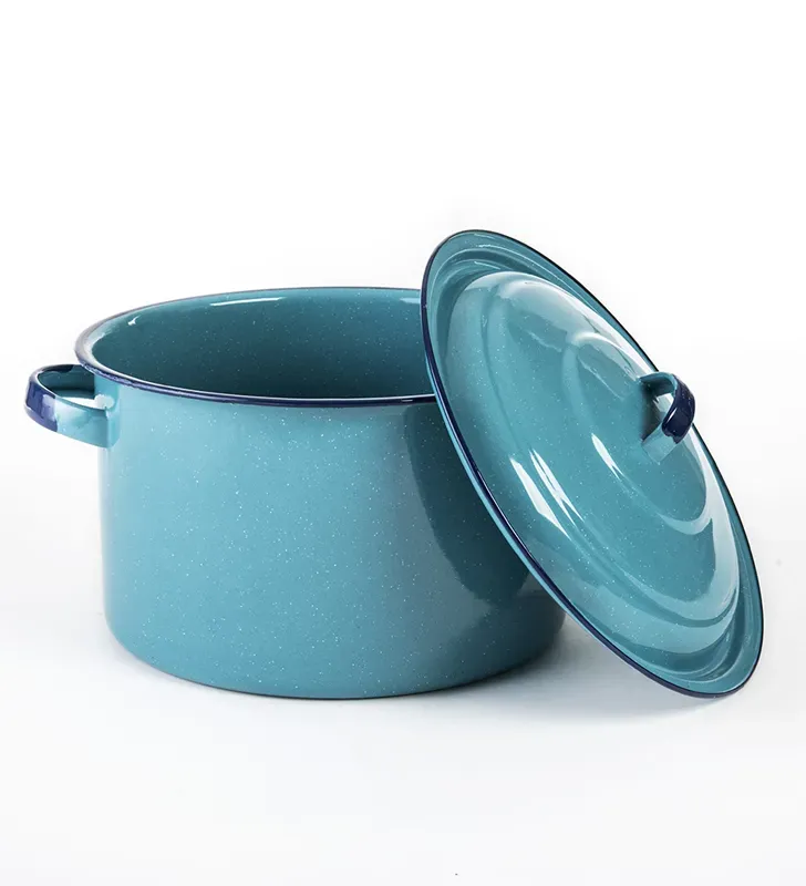 Olla Recta Cinsa 24 cm 7.7 L Azul Turquesa con Tapa y Orejas