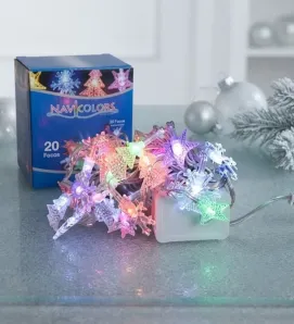 Serie 20 LED Colgantes Multicolor Copo de Nieve 4m L582481 | Navicolors