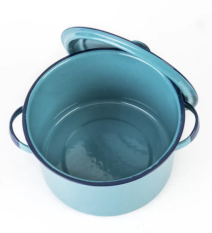 Olla Recta Cinsa 24 cm 7.7 L Azul Turquesa con Tapa y Orejas