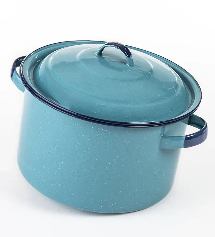 Olla Recta Cinsa 24 cm 7.7 L Azul Turquesa con Tapa y Orejas