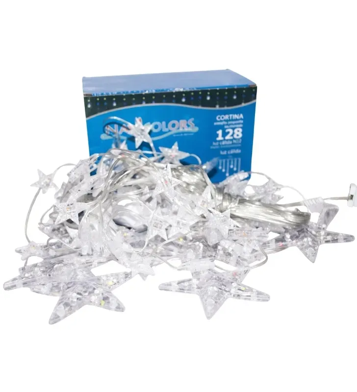 Cortina 128 LED Estrellas Multicolor 12 Tiras 3.5m L592865 | Navicolors
