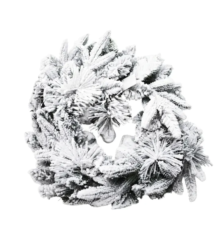 Corona Navideña Artificial Nevada con Puntas AN2162 | Navicolors