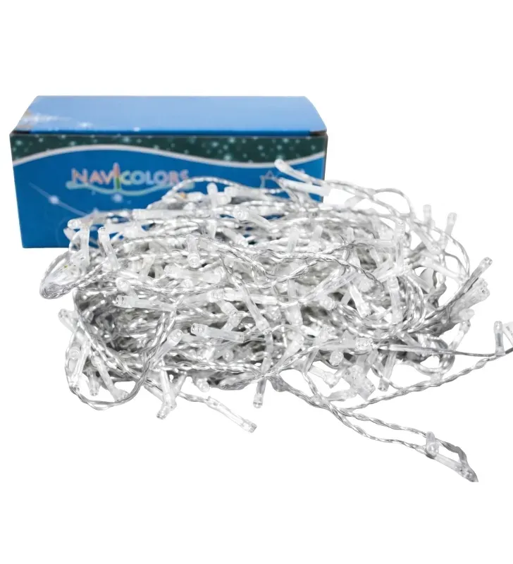 Cascada 300 LED Azul Menta Cable Transparente 6.5m L592858 | Navicolors
