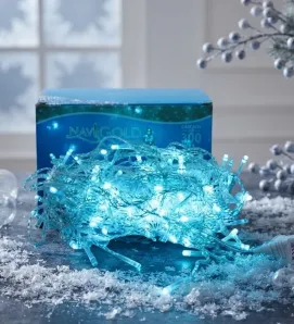 Cascada 300 LED Azul Menta Cable Transparente 6.5m L592858 | Navicolors