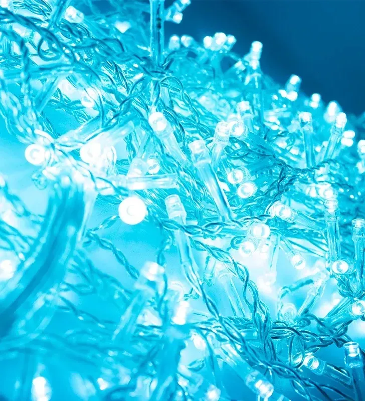 Cascada 300 LED Azul Menta Cable Transparente 6.5m L592858 | Navicolors
