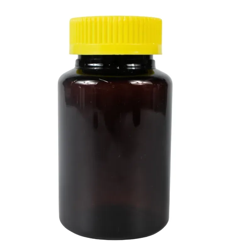 Tarro Pastillero de PET Ámbar 150g R-38 de Seguridad – Plastika LT1P003