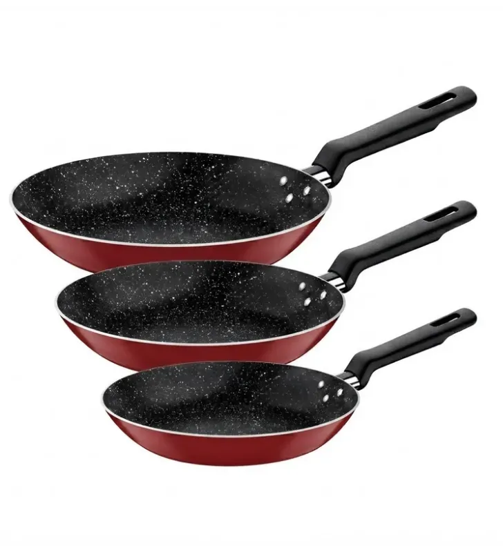 Juego de 3 Sartenes Tramontina Rojo Starflon Max 27899/178 | Tramontina