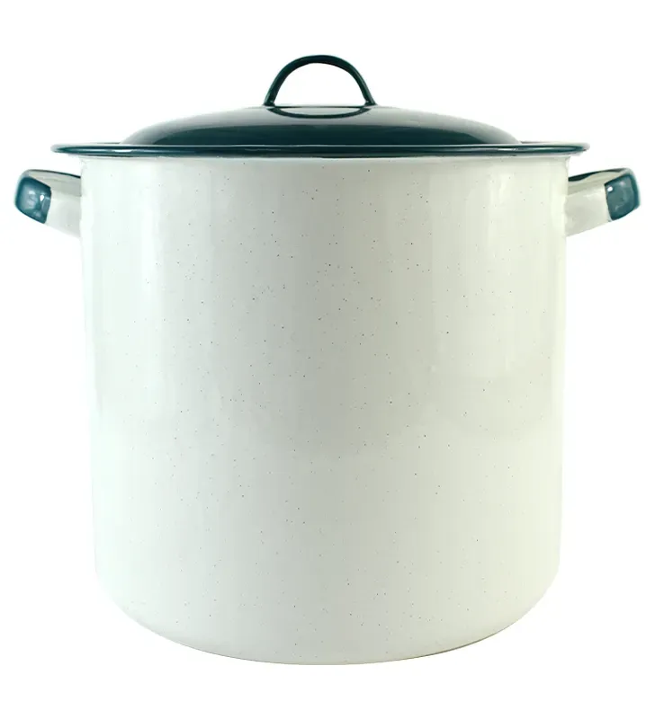 Olla Recta Cinsa No. 25 10.7 L Peltre Blanca‑Verde (con tapa)