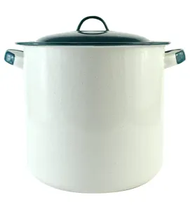 Olla Recta Cinsa No. 25 10.7 L Peltre Blanca‑Verde (con tapa)