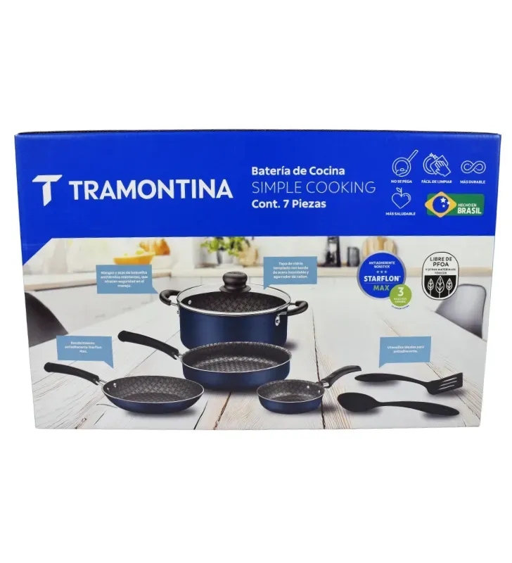 Batería de Cocina 7 Piezas Tramontina Simple Cooking 27899/576 | Tramontina