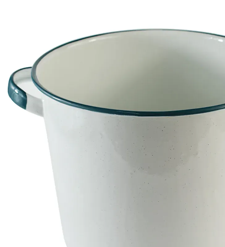 Olla Recta Cinsa No. 25 10.7 L Peltre Blanca‑Verde (con tapa)