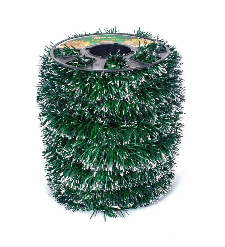 Rollo Escarcha Super Boa Verde Brillos Plata 20 m Naviplastic 525302