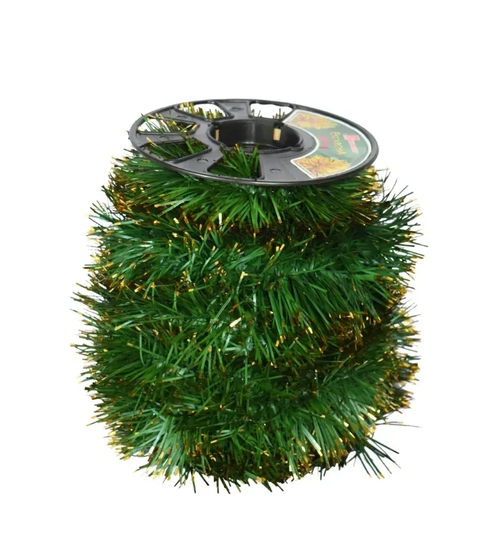Rollo Escarcha Super Boa Verde Pino Brillos Oro 10 m Naviplastic 526503