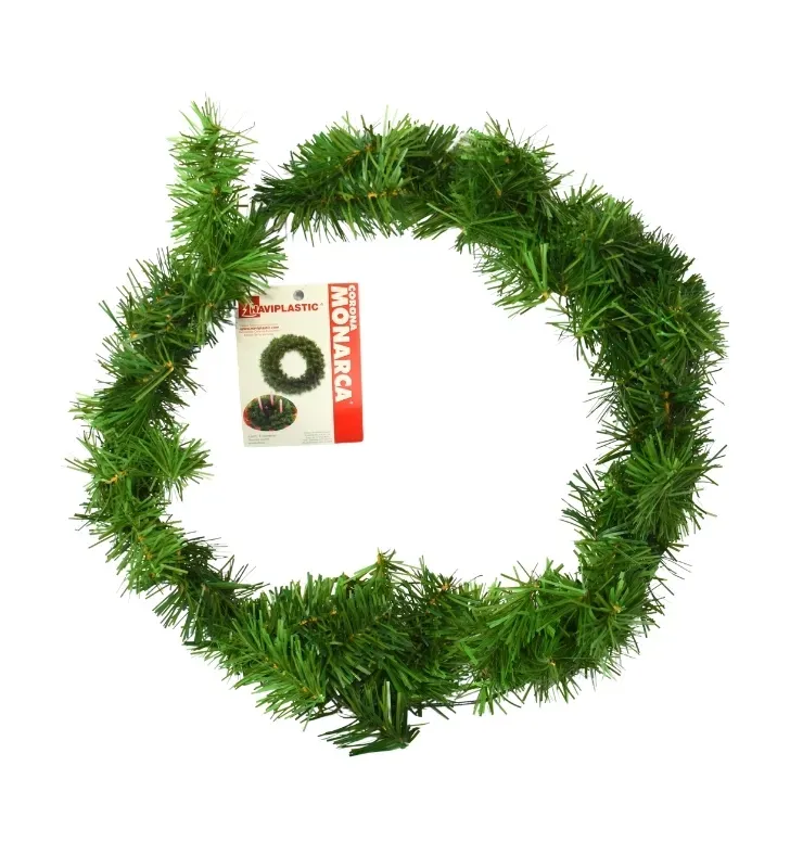 Corona Navideña Monarca Sencilla Verde 50 cm Naviplastic 6202