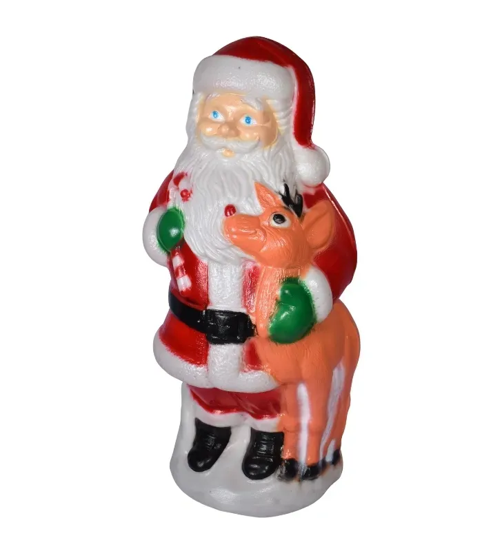 Figura Decorativa Santa Claus con Venado PVC Star STAVEN