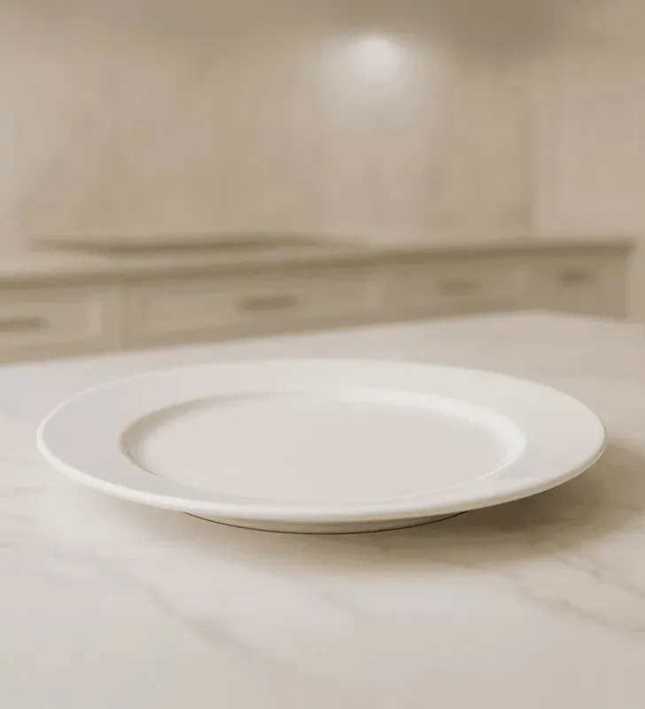 Plato Base Santa Anita 32 cm Blanco Glacial Porcelana Alta Resistencia