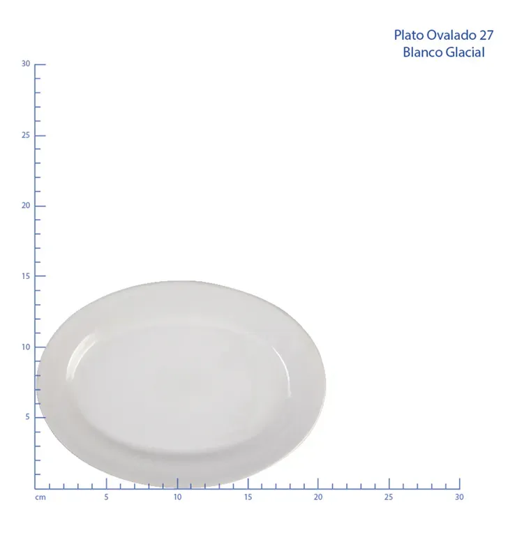 Plato Ovalado Santa Anita Glacial 27 cm SAR‑10 Blanco Porcelana