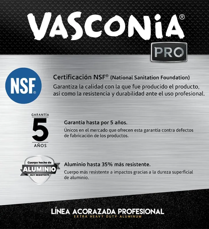 Arrocera/Budinera 60 cm 56.5 L Aluminio Acorazado Profesional Vasconia
