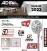 Ventilador Pedestal ADIR Super Fan Turbo 16″ 5 aspas Blanco