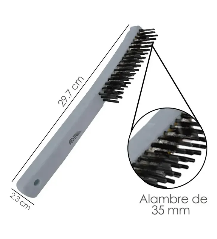 Cepillo de Alambre ADIR 631 – 17 Hileras Mango Ergonómico