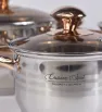 Batería Acero Inoxidable Ámbar 12 pzas Cuisine Spot  5 capas – Cocción profesional