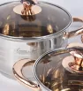 Batería Acero Inoxidable Ámbar 12 pzas Cuisine Spot  5 capas – Cocción profesional