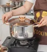 Batería Acero Inoxidable Ámbar 12 pzas Cuisine Spot  5 capas – Cocción profesional