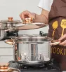 Batería Acero Inoxidable Ámbar 12 pzas Cuisine Spot  5 capas – Cocción profesional
