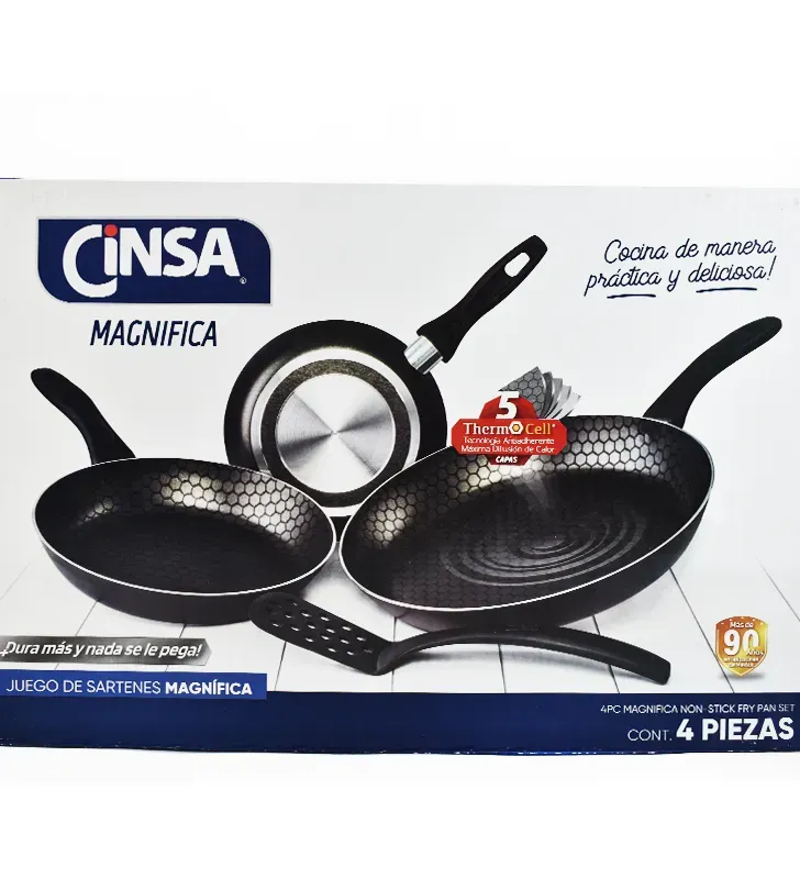 Juego sartenes Cinsa Magnífica 20‑24‑30 cm | ThermoCell 5 capas Cinsa