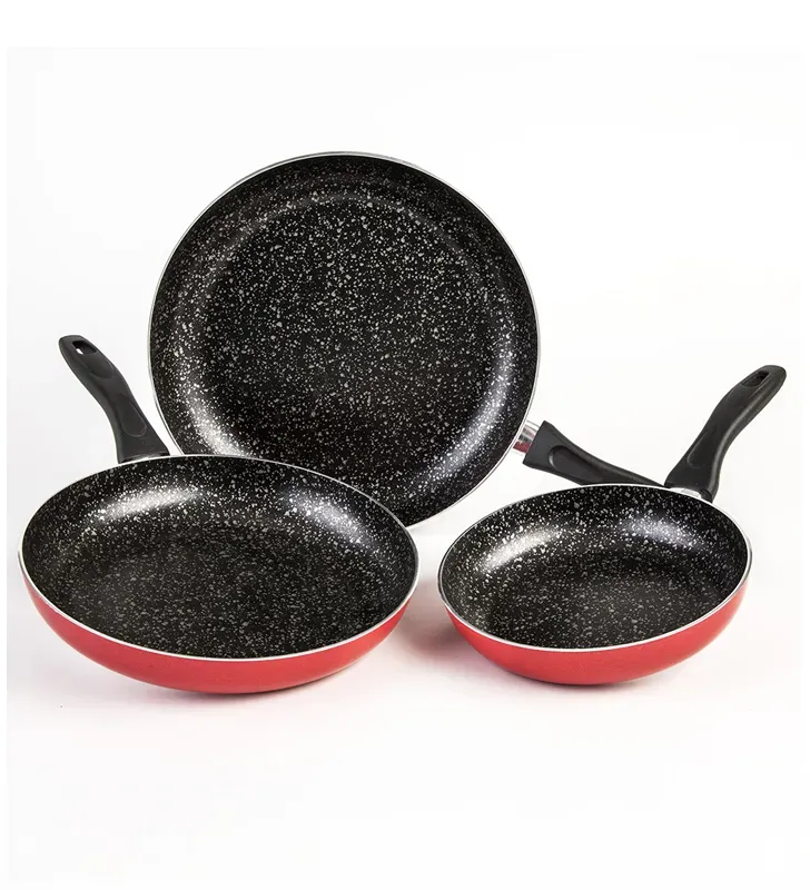 Juego 3 Sartenes Cinsa Experta Roca 20‑30 cm Rojo Habana