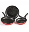 Juego 3 Sartenes Cinsa Experta Roca 20‑30 cm Rojo Habana